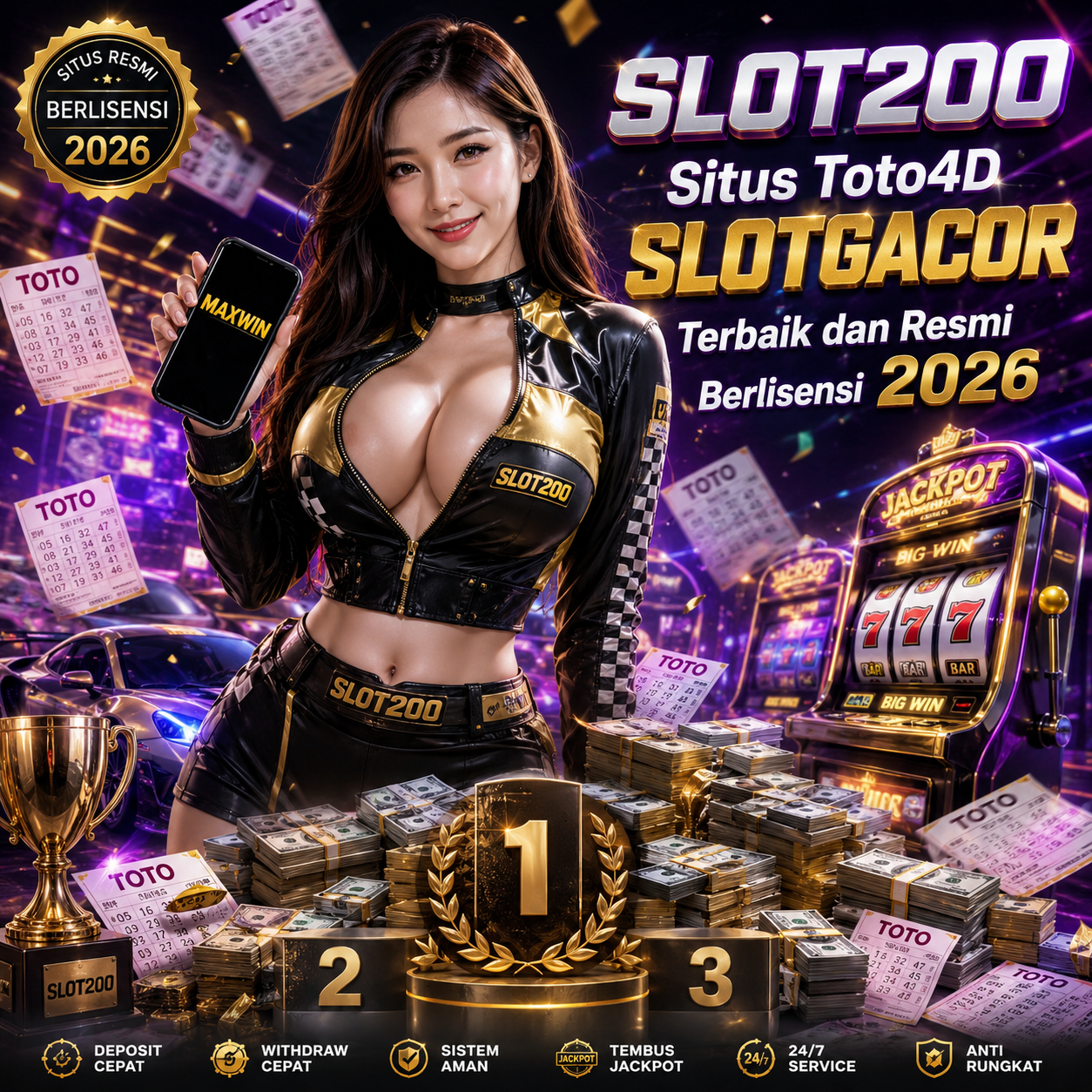 SLOT200 Situs Toto4D SLOTGACOR Terbaik dan Resmi Berlisensi 2026 image 1
